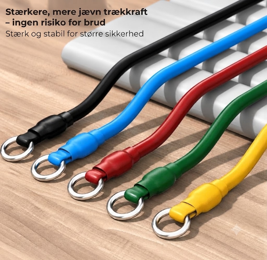 Elastiske træningselastikker - 5 stk.
