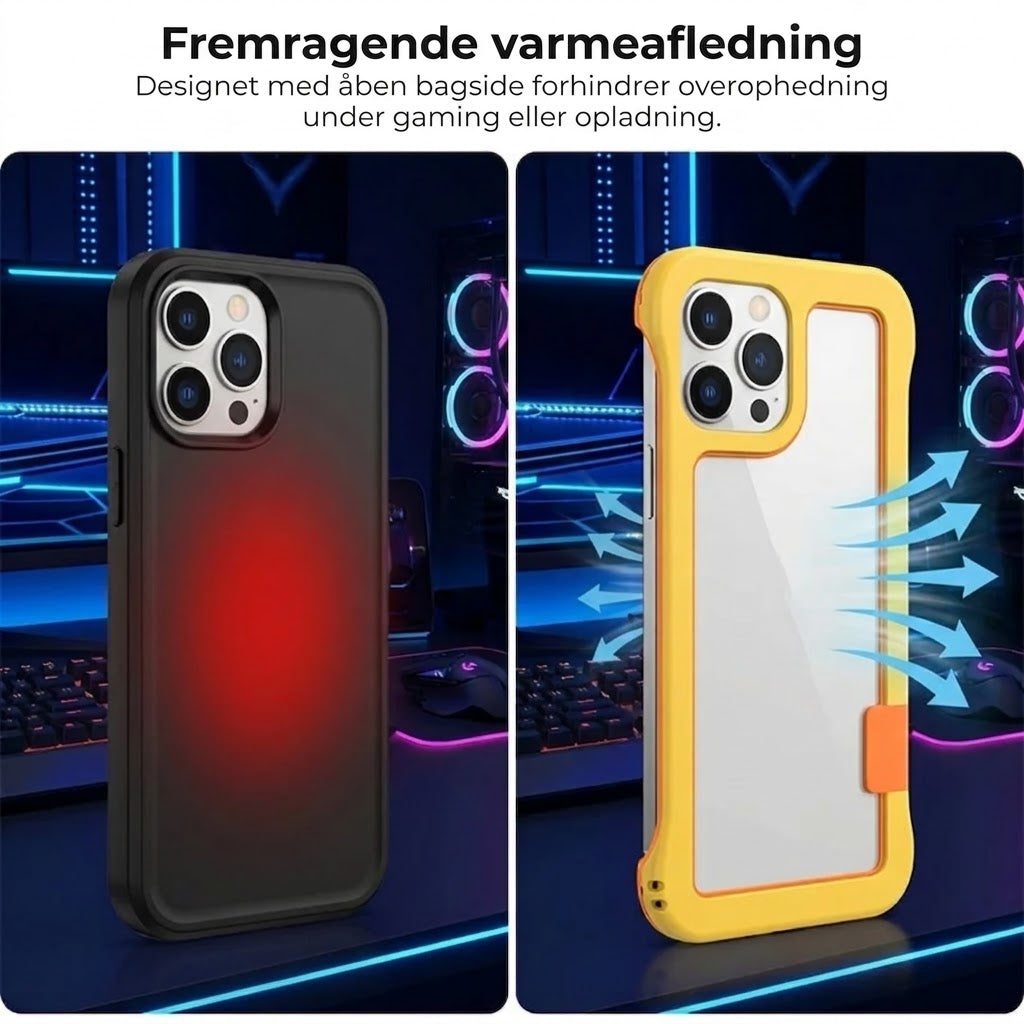 Bumper iPhone-cover med varmeafledning