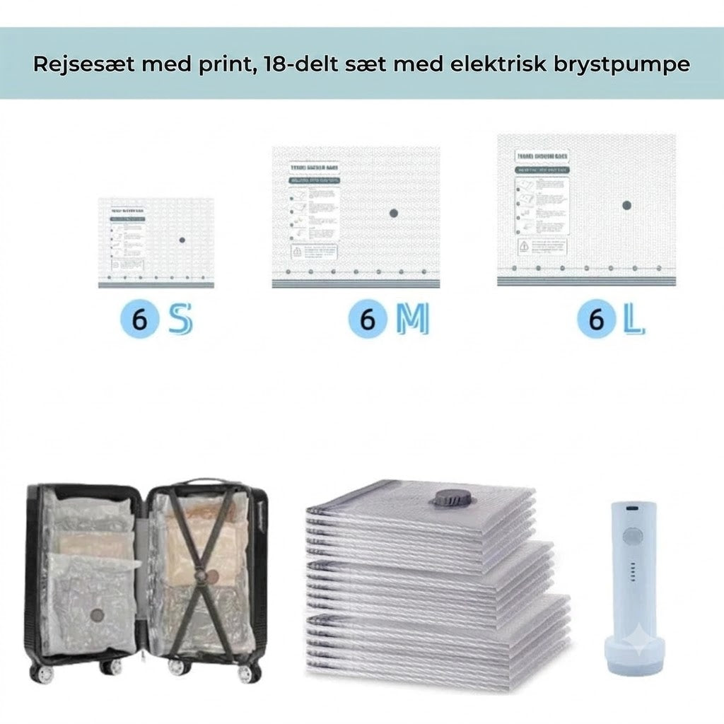 Vakuumpumpe med pladsbesparende poser