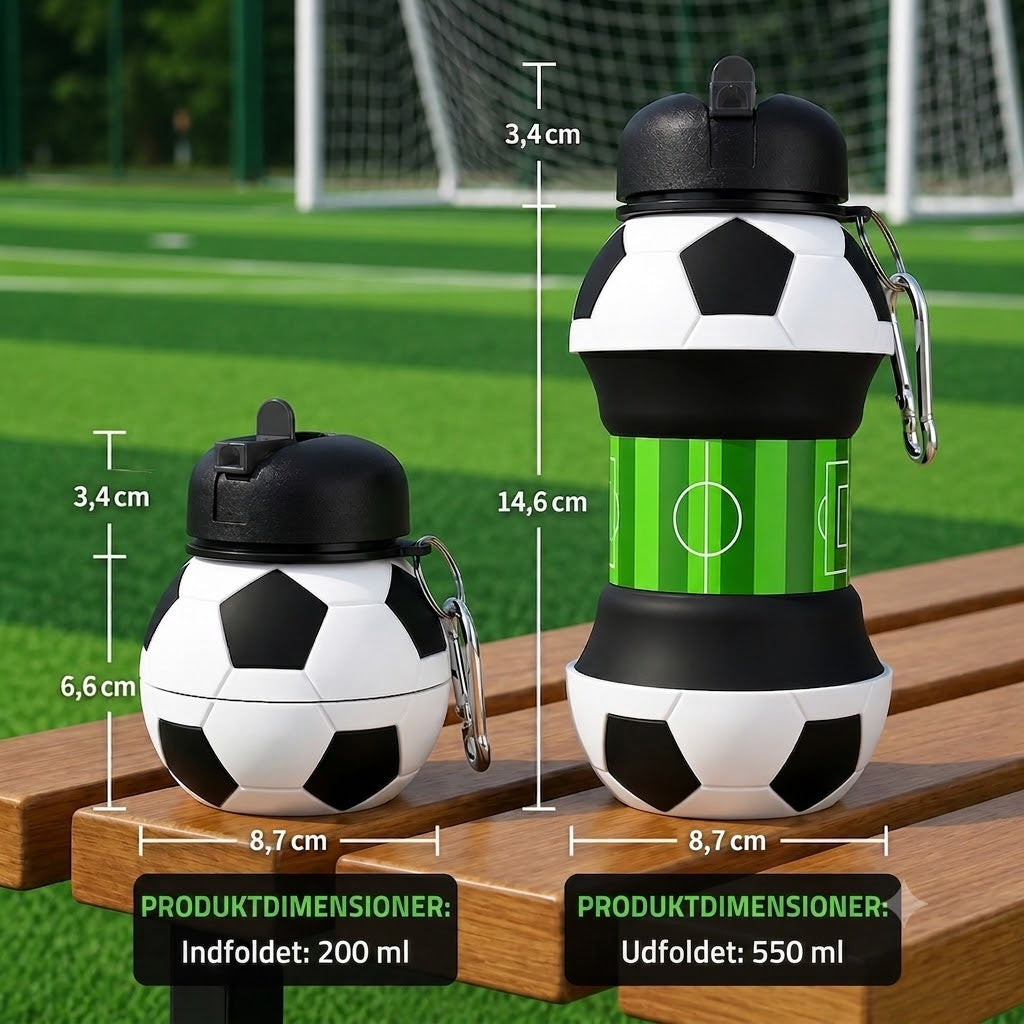 FlexBall™ | Sammenklappelig silikone-vandflaske til sport (sportsbold-design)
