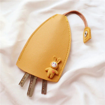 Sød nøglepung i PU-læder med frugt
