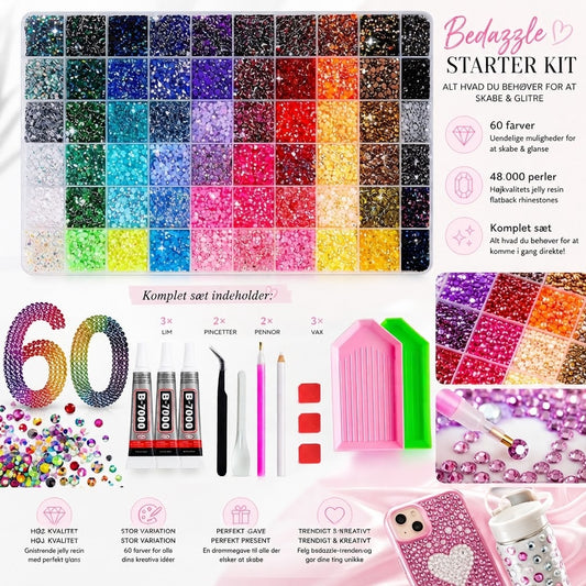 Bedazzle Kit – 48.000 rhinstene i 60 farver