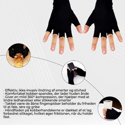 Kobber kompressionshandsker - 1 par