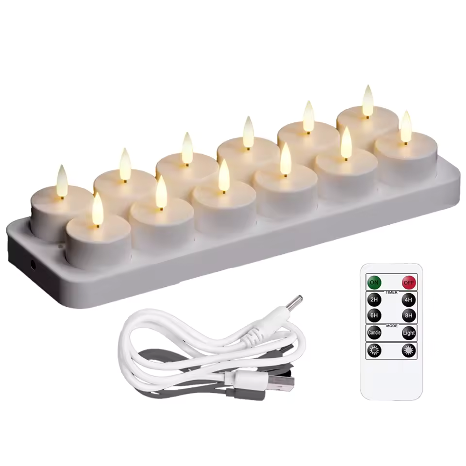Genopladelige LED-fyrfadslys (flammefri) – Skab en levende stemning uden brandfare