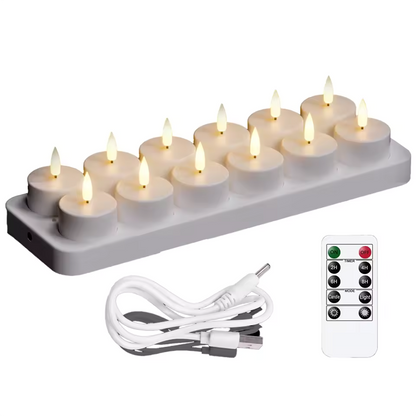 Genopladelige LED-fyrfadslys (flammefri) – Skab en levende stemning uden brandfare