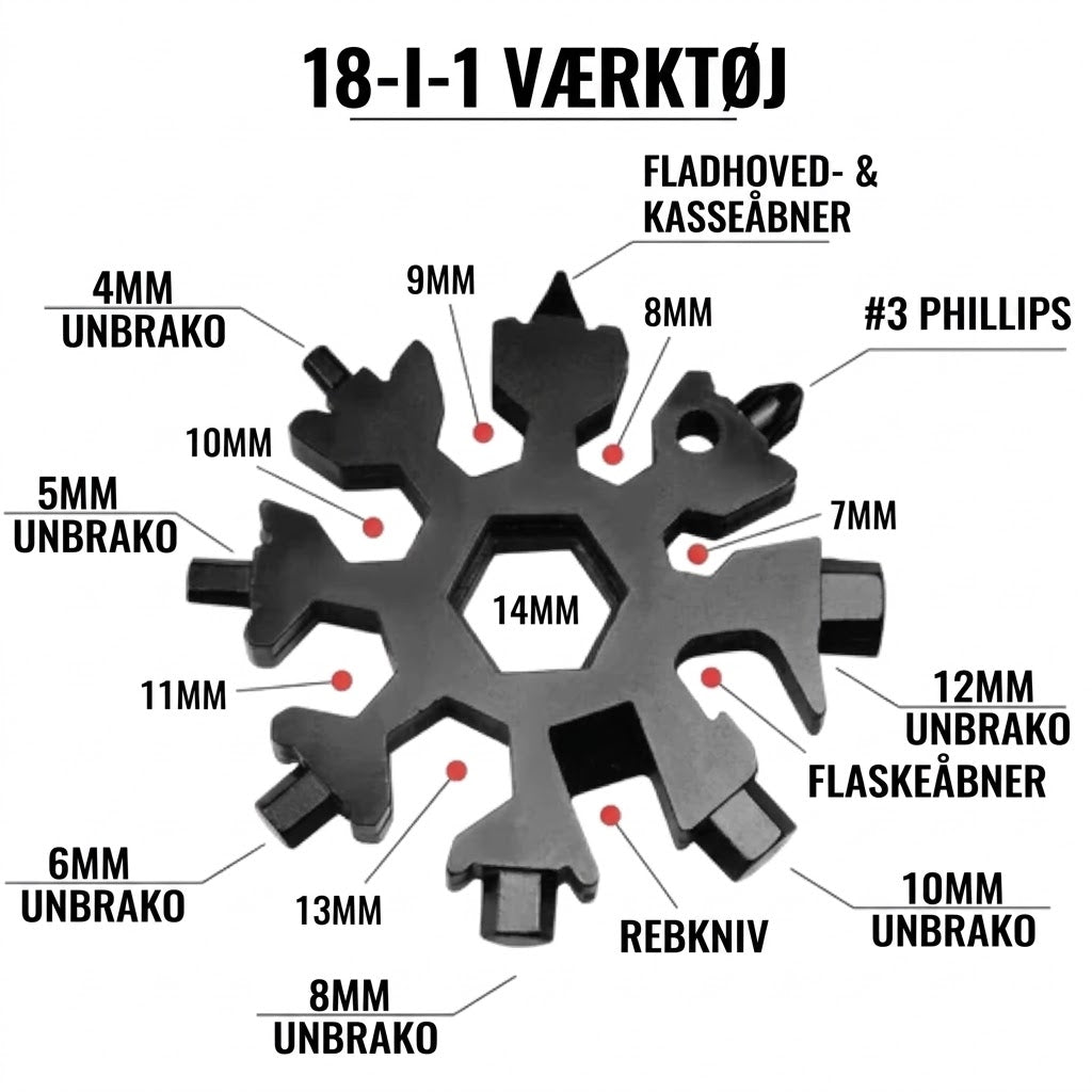 Snowflake™ 18-i-1 Multiverktøj