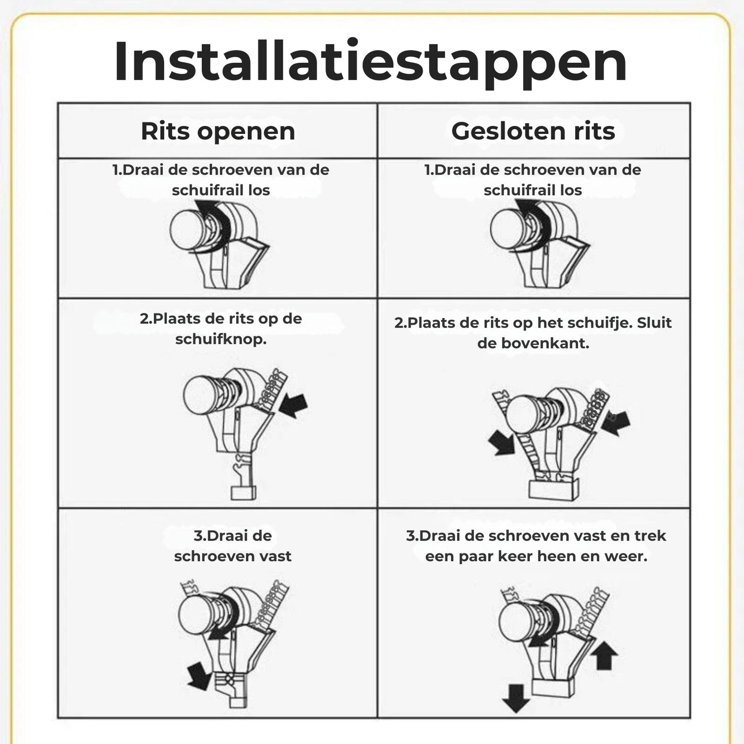 Lynlås-reparationssæt (6 dele)