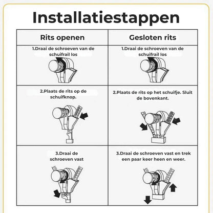 Lynlås-reparationssæt (6 dele)