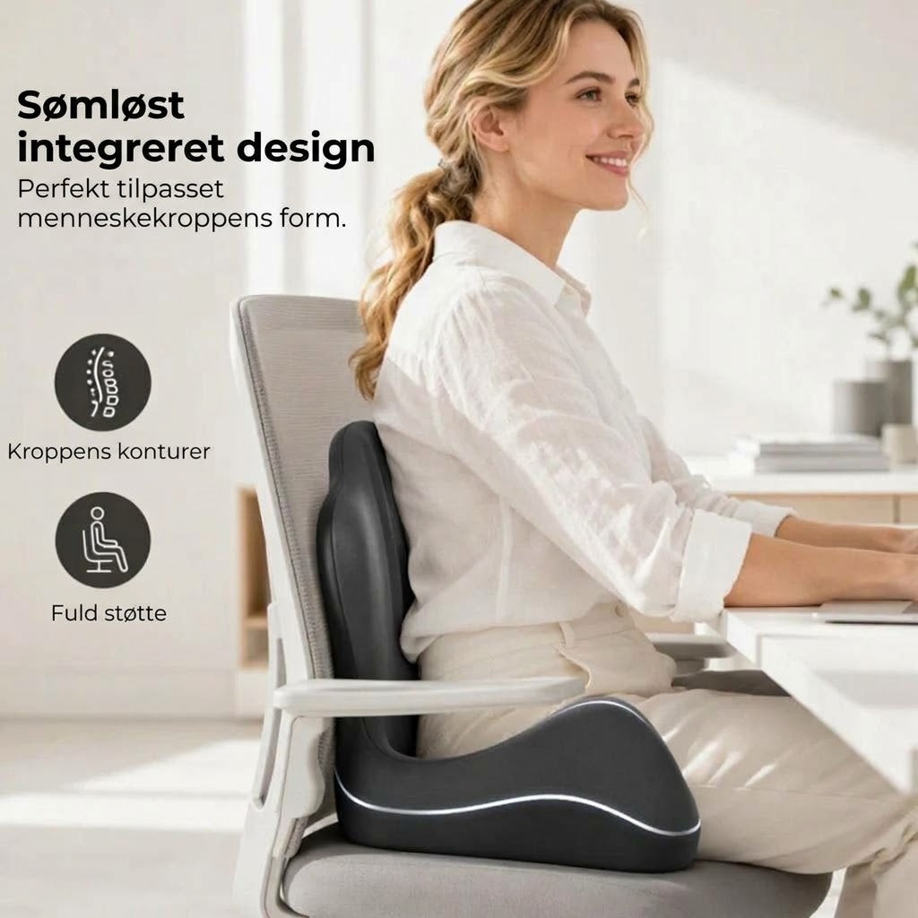 Ergonomisk siddehynde med rygstøtte i memory foam