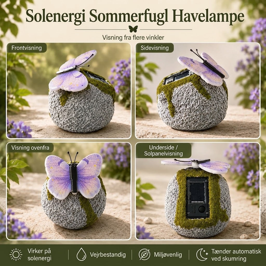 LunaGlow™ | Solcelle-havesten med indbygget lysende sommerfugl