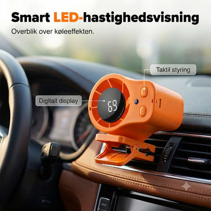 Håndfri personlig vifte med LED-skærm