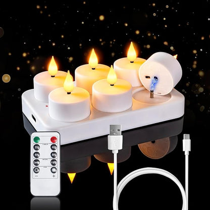 Genopladelige LED-fyrfadslys (flammefri) – Skab en levende stemning uden brandfare