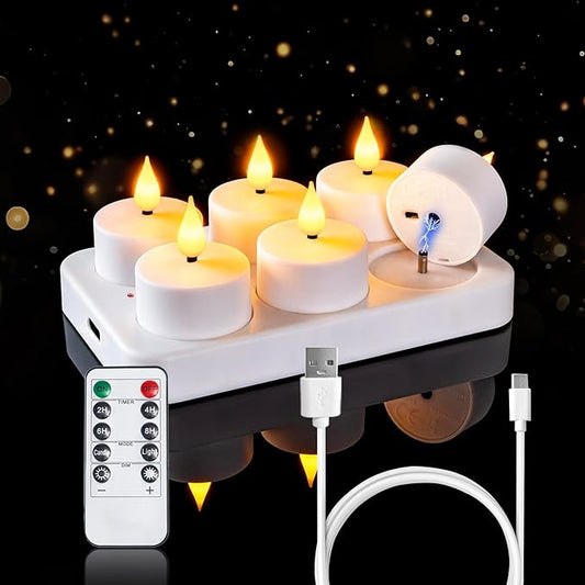Genopladelige LED-fyrfadslys (flammefri) – Skab en levende stemning uden brandfare
