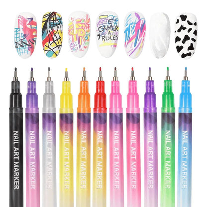 Nail Art Marker™ | Tuschpen til tynde & brede linjer | Til skarpe detaljer og fyldige farveflader