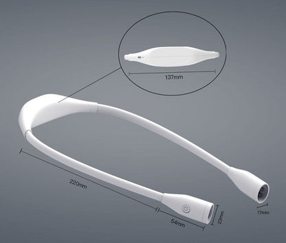 Genopladelig LED-nakkelampe til læsning og strikning (dæmpbar)