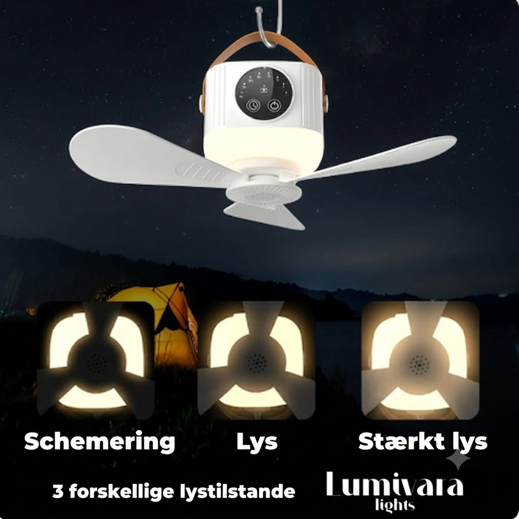 CAMPBREEZE™ | Genopladelig lampe med ventilator