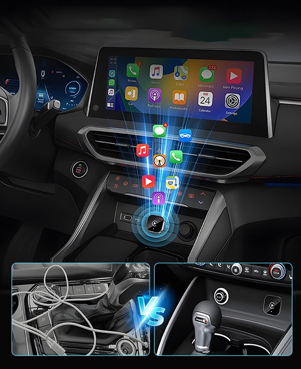 KørSmart™ | Trådløs CarPlay & Android Auto