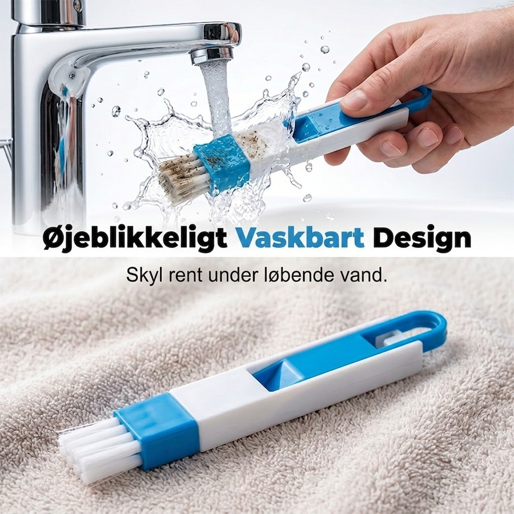 2-i-1 Rengøringsbørste til vinduessprosser, riller & fuger – Præcis og ubesværet rengøring – Ideel til vinduer, skinner og svært tilgængelige hjørner 🧹🏠
