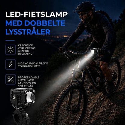LED Cykellygte med Dobbelt Lysstråle