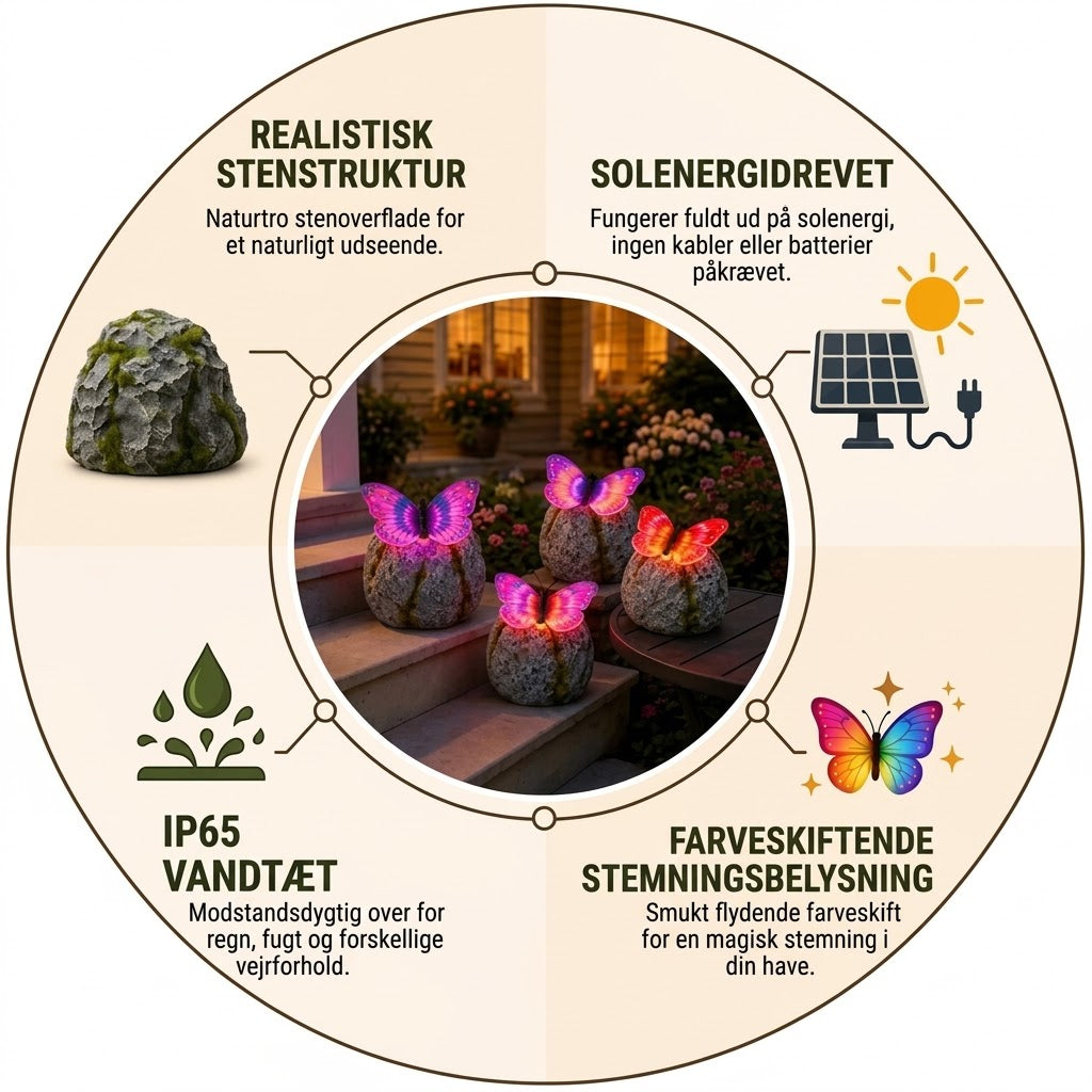 LunaGlow™ | Solcelle-havesten med indbygget lysende sommerfugl