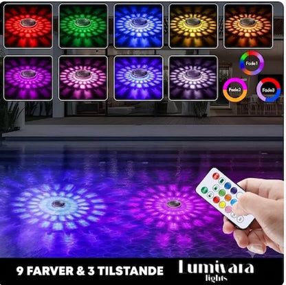 AQUALUME™ | Flydende Solcelledrevet Poolbelysning