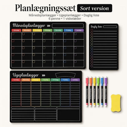 Magnetisk familieplanlægger – Måned-, uge- og dagstavle