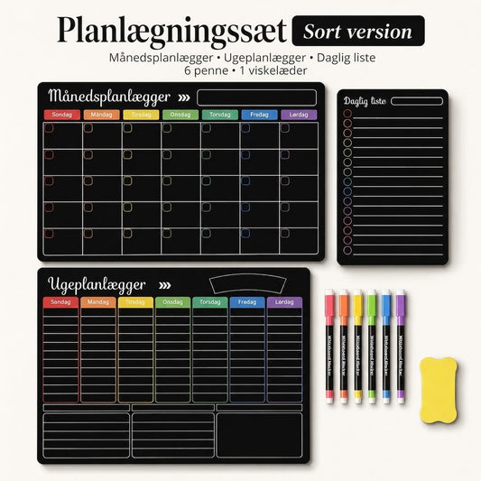 Magnetisk familieplanlægger – Måned-, uge- og dagstavle