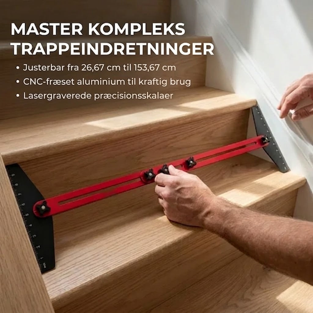 Sammenklappelig trappemåler i aluminium