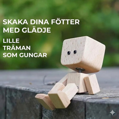 Charmig liten träfigur med 12 magnetiska ansiktsuttryck