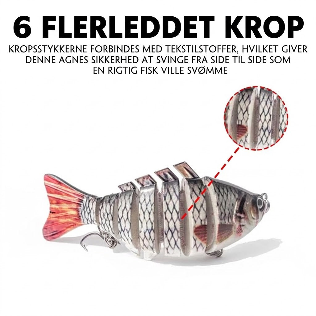 🐟 Multi-leddet bionisk svømmende fiskeagn – Realistisk bevægelse, attraktivt design & ideel til fangst af store fisk 🌊