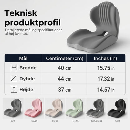 Ergonomisk siddehynde med rygstøtte i memory foam