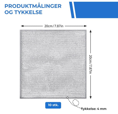 Genanvendelige Silver Mesh-skureklude (10 stk.) – Hård mod pletter, skånsom mod overflader