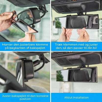Panoramisk bakspejl med klemmontering