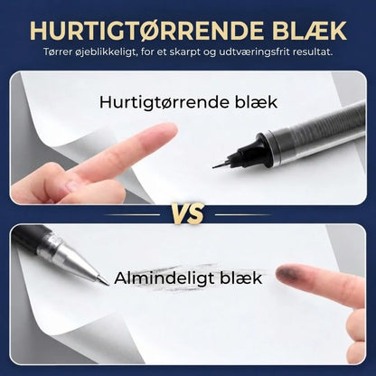 Udtværingsfrit og hurtigtørrende blækpennesæt – 12 stk.