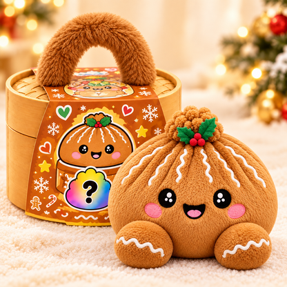 Christmas Plush Dumplings | Bløde Squishy Julebamser i Steamer-æske