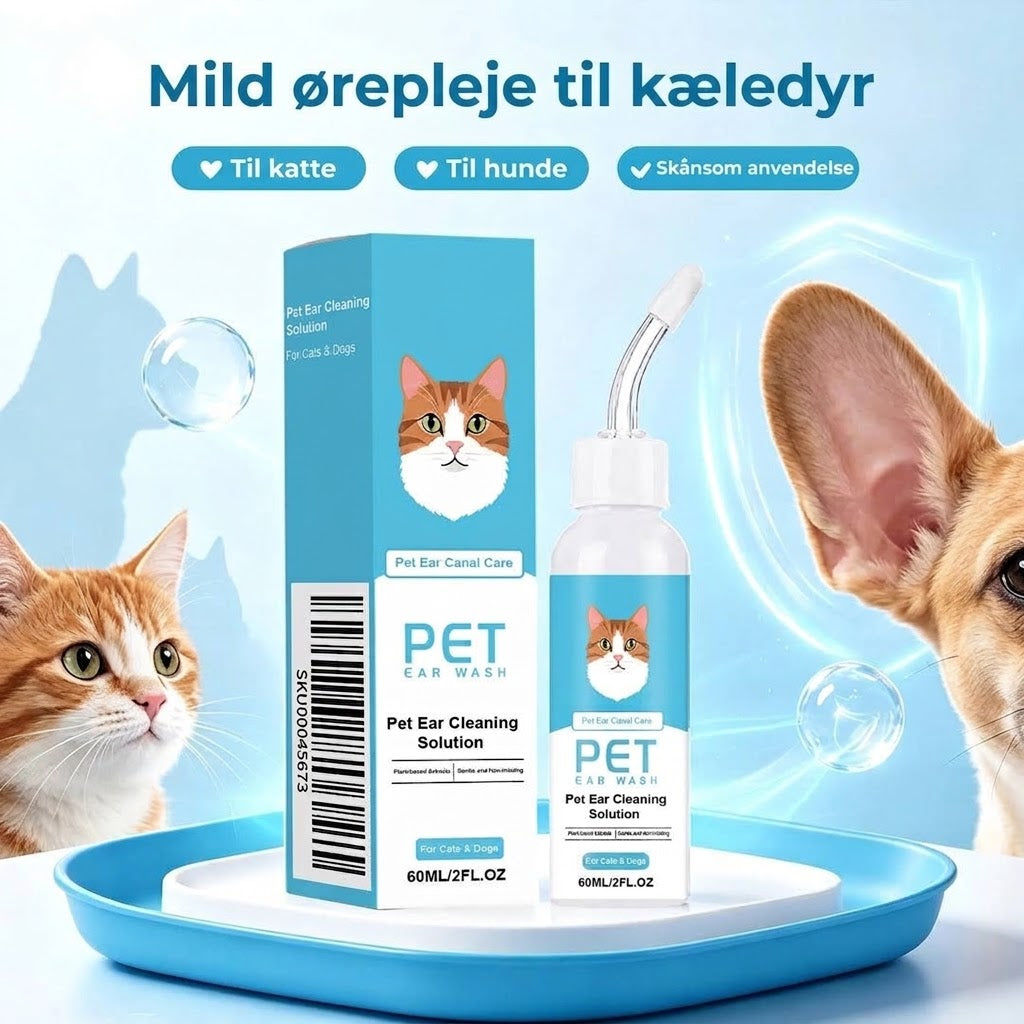 Ørerensningsdråber til hunde og katte 60 ml