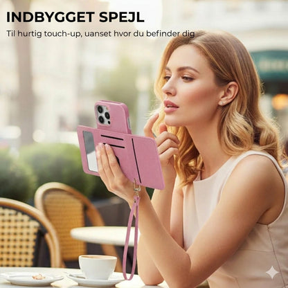 🔥📱 iPhone-cover til kvinder - med indbygget pung