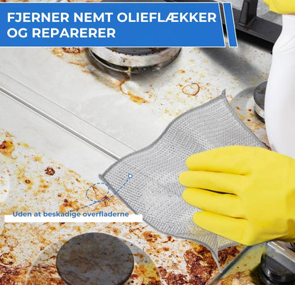 Genanvendelige Silver Mesh-skureklude (10 stk.) – Hård mod pletter, skånsom mod overflader
