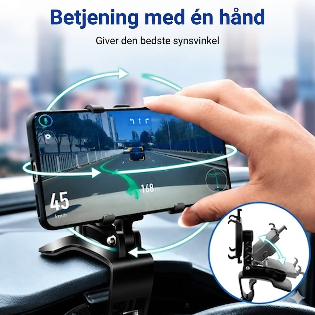 360° Mobilholder til bilens instrumentbræt