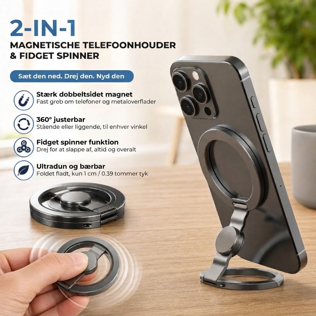 Magnetisk telefonholder og fidget spinner