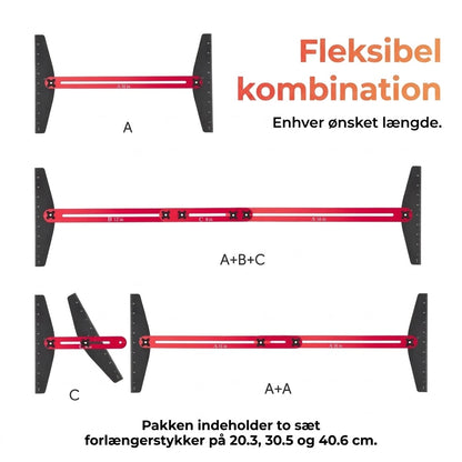 Sammenklappelig trappemåler i aluminium