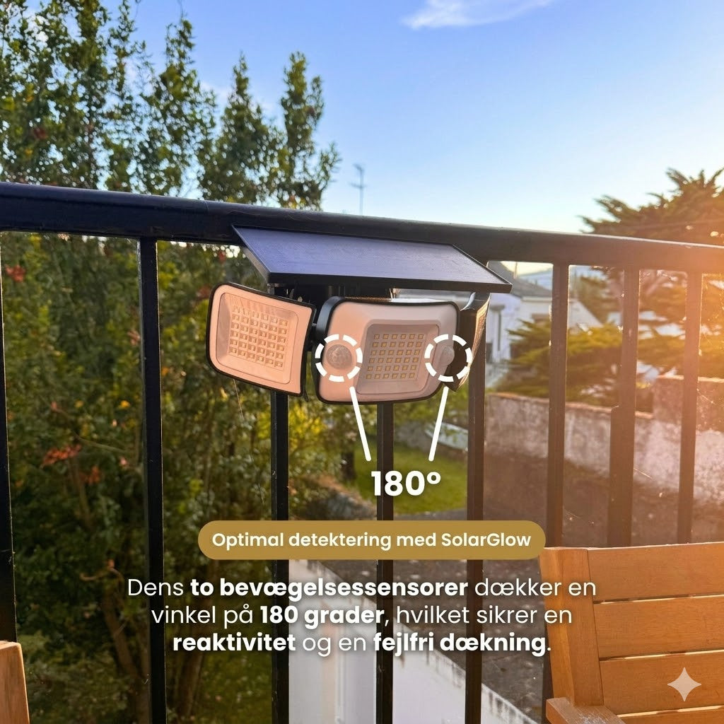 SolarGlow™ | Udendørs solcellelampe med bevægelsessensor