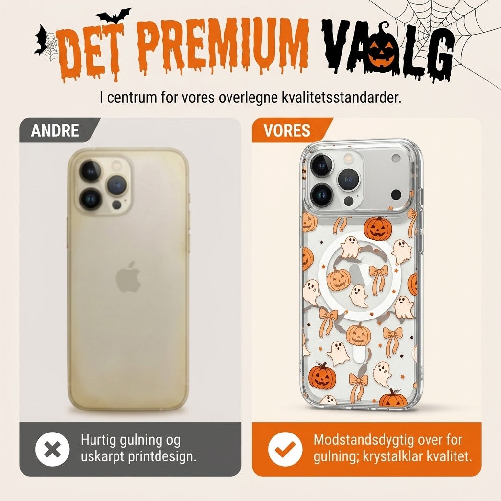 Sødt gennemsigtigt mobilcover til Halloween