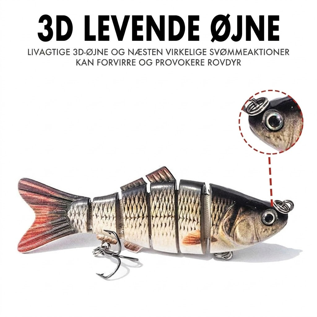 🐟 Multi-leddet bionisk svømmende fiskeagn – Realistisk bevægelse, attraktivt design & ideel til fangst af store fisk 🌊