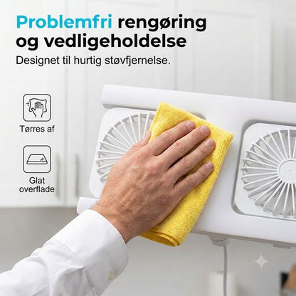 Loftsventilator med dobbelt hoved og LED-lys – moderne design med fjernbetjening til stue og soveværelse