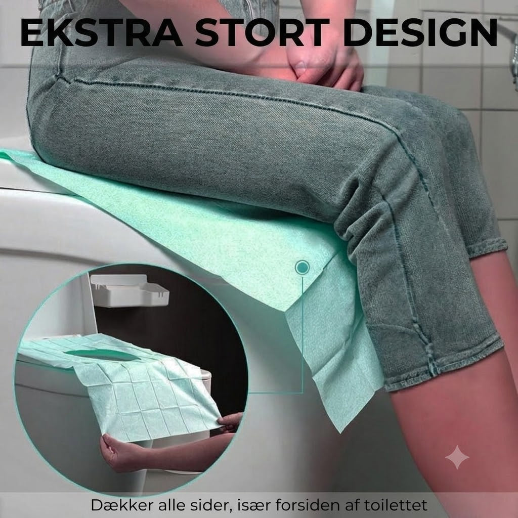Sikrere engangs-toiletsædecovers (skridfaste) – 10 stk.
