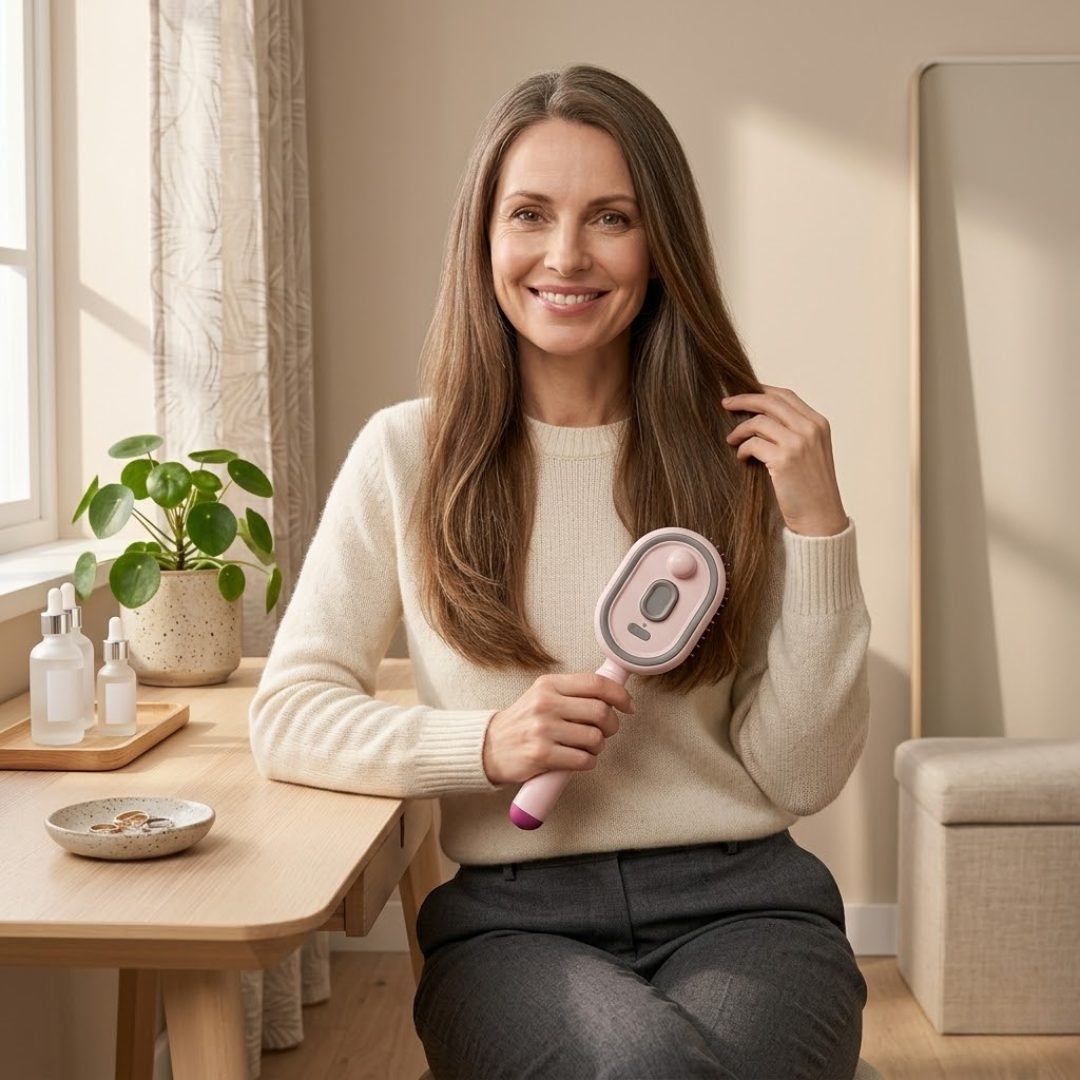 HårMist™ Elektrisk hårbørste med nano-mist og luftpude-massage
