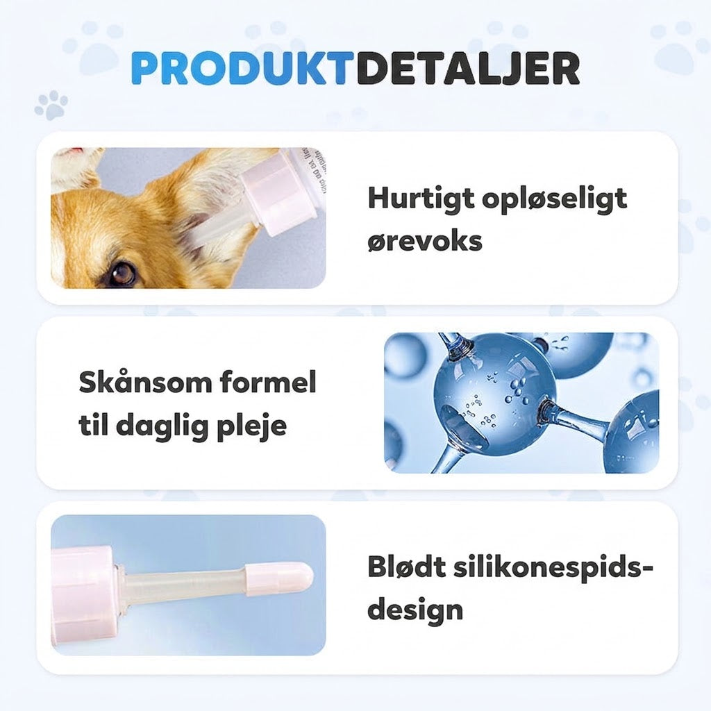 🐾 KØB 2, FÅ 1 GRATIS! ✨ Ørerens til kæledyr – Mild formel med beroligende aloe vera til hunde og katte, forebygger infektioner og dårlig lugt 🌿👂