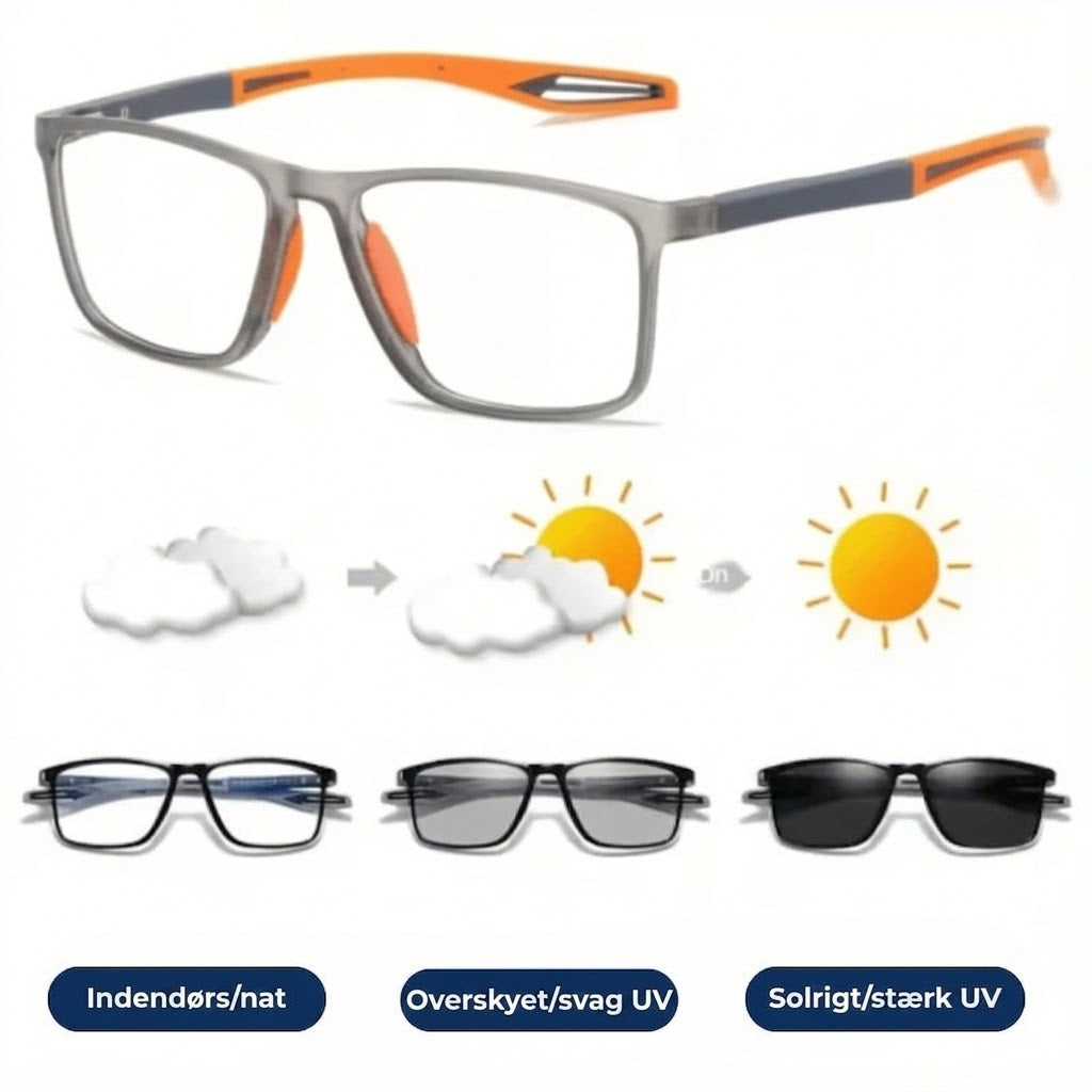 Bifokale briller med sol- og blålysfilter (UV)