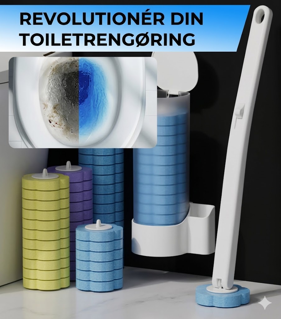 Sanitær ikke-bakteriel toiletbørste (inkl. 6-36 duftpuder)